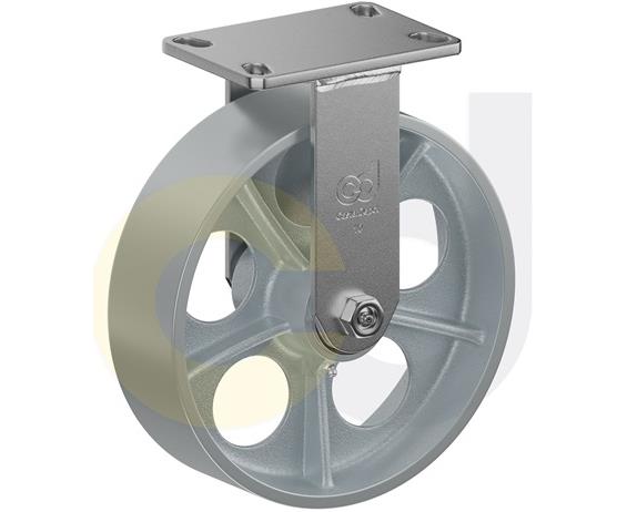 ZINC PLATED KINGPINLESS CASTER- CAST IRON WHEELS