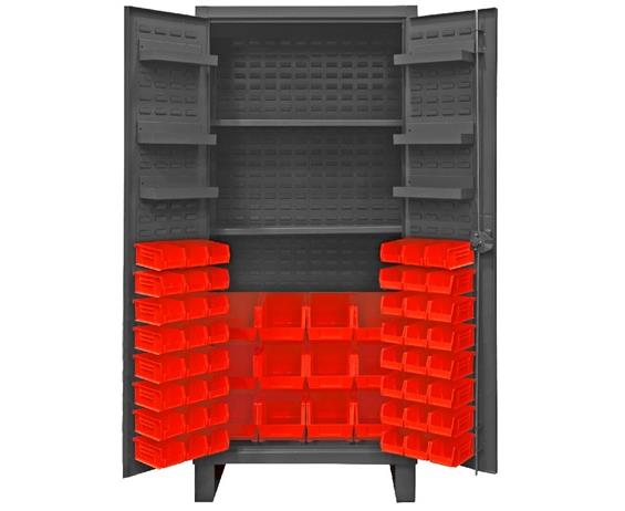 HEAVY DUTY STORAGE CABINETS WITH HOOK-ON BINS