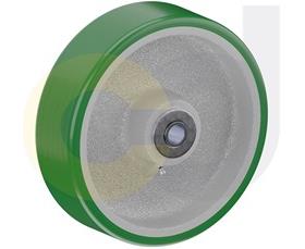 ZINC PLATED KINGPINLESS CASTER- POLY ON CAST IRON WHEELS