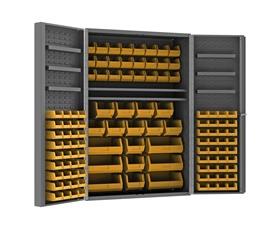 HEAVY DUTY ALL-WELDED BIN &amp; SHELF 14 GA. STEEL STORAGE CABINETS