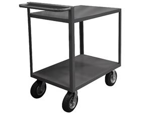 2 SHELF STOCK CARTS WITH RAISED HANDLES