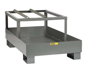 ALL-WELDED SPILL CONTROL PLATFORM WITH DRUM RACK